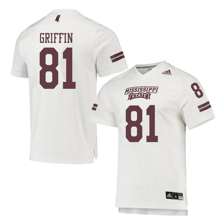 Men #81 Lideatrick Griffin Mississippi State Bulldogs College Football Jerseys Sale-White - Click Image to Close